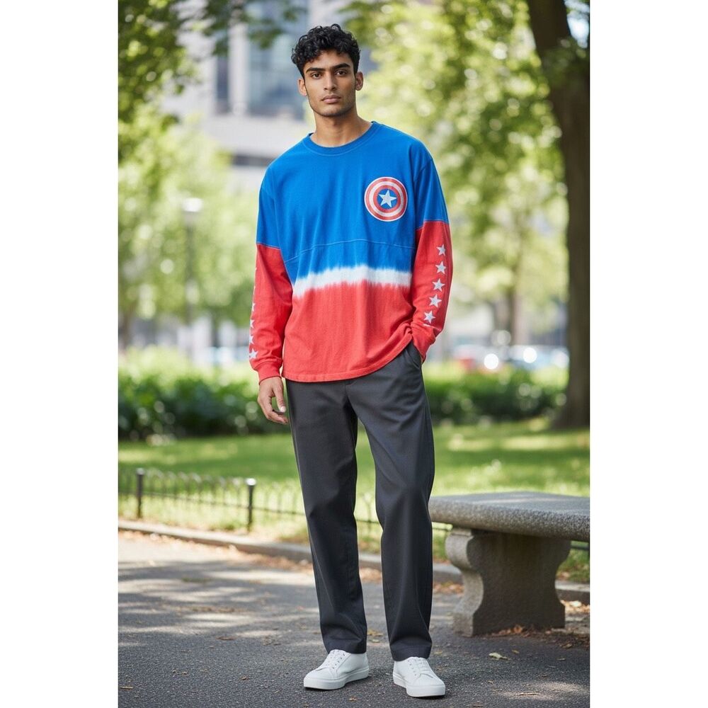 Marvel Captain America Legendary Long Sleeve Shirt Universal Studios Large